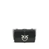 Pinko Black Calf Leather Bos Taurus Shoulder Bag