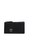 PINKO BLACK CARD HOLDER 'AIRONE' WITH LOGO