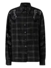 Pinko Lace Check-pattern Shirts In Black