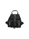 Pinko Black Compact Studs Leather Backpack In Black