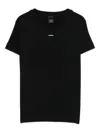 Pinko Crew Neck Short Sleeves Top In Black