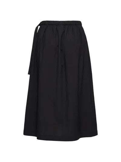 Pinko Black Cotton Midi Skirt