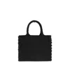 Pinko Frayed Lettering Medium Tote Bag In Black