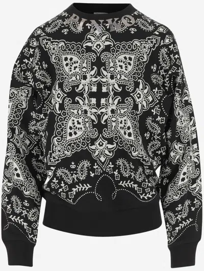 PINKO BLACK COTTON SWEATSHIRT
