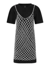 Pinko Black Cotton T-shirt Dress In Black