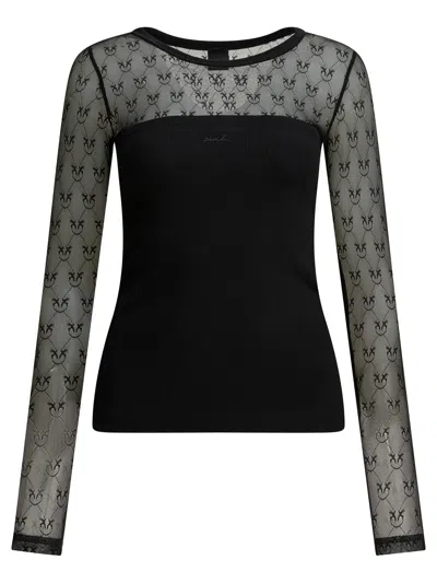 PINKO PINKO BLACK COTTON T-SHIRT