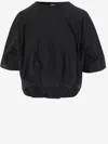 Pinko Black Crewneck Logo Cropped T-shirt