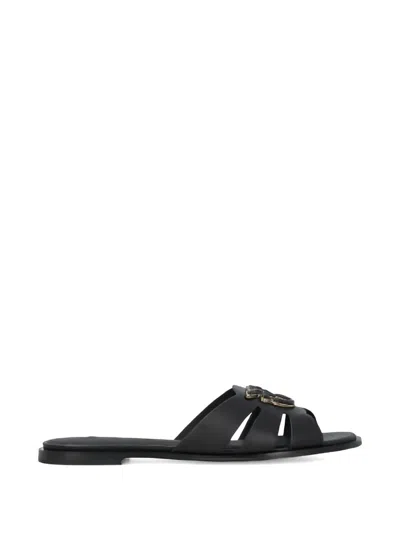 Pinko Black Criss Cross Flat Shoes