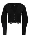 Pinko Black Dosaggio Cropped Cardigan In Black