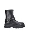 Pinko Ankle Boots With Silver Buckle And Sturdy Sole In Black