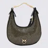 Pinko Mini Brioche Bag Hobo Avec Strass All-over In Black
