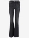 Pinko Stratch Cotton Blend Flared Jeans In Black