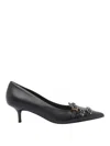 Pinko Pointed Toe Pumps With Decorative Buckles In Black