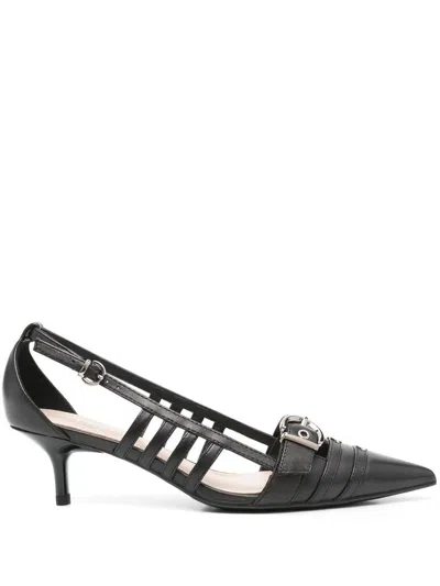 PINKO BLACK 'GLORIA' LEATHER PUMPS