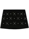 Pinko Embellished Double-layer Mini Skirt In Black