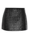 Pinko 'grass' Black Flared Skirt With Quilted And Patent Finish In Tech Fabric Woman In Black
