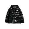 Pinko Oversized Black Puffy Coat With Glossy Finish And Hood In Black