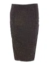 Pinko Crystal Embellished Ruched Midi Skirt In Black