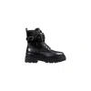 Pinko Black Leather Ankle Boots In Black