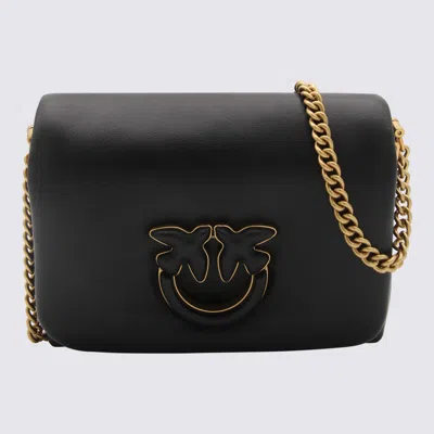 Pinko Black Leather Baby Love Click Puff Shoulder Bag