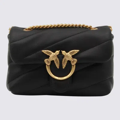 Pinko Black Leather Baby Love Puff Shoulder Bag