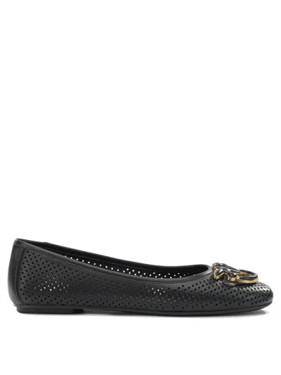Pinko Perforated Ballet Flats In Black