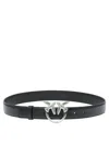 Pinko Black Leather Belt In Brown