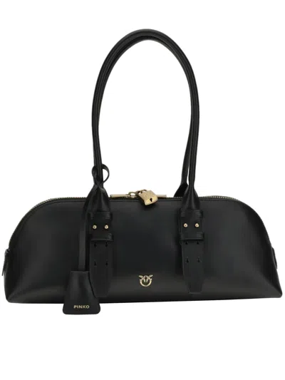 Pinko Black Leather Bowling Horizontal Big
