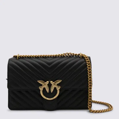 Pinko Black Leather Classic Icon Love-bag