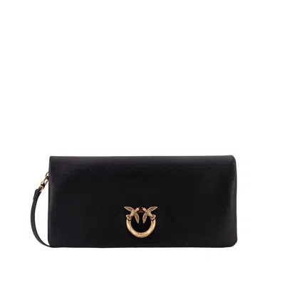 Pinko Black Leather Clutch Bag