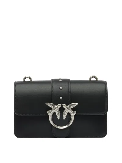 PINKO PINKO BLACK LEATHER CROSSBODY BAG