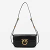 Pinko Small Love Bag Box Crossbody Bag In Nappa Leather In Black