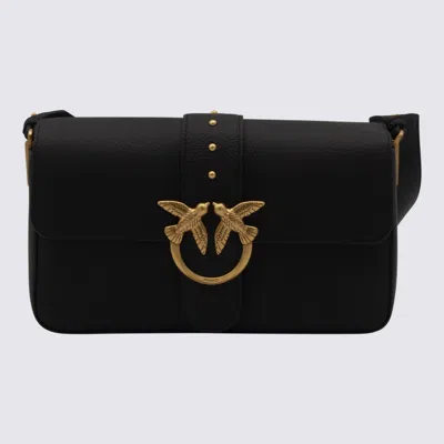 PINKO BLACK LEATHER MEDIUM LOVE BAG SLOUCHY