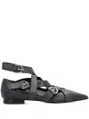 Pinko Gianira Leather Ballerina Shoes