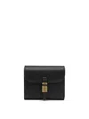Pinko Saddle Black Wallet With Logo Detail On The Front In Leather Woman In Black