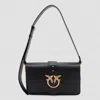 Pinko Black Leather Shoulder Bag In Black