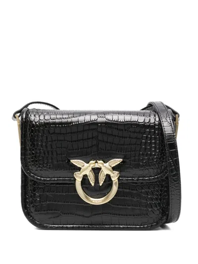 Pinko Black Leather Shoulder Bag