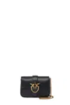 Pinko Black Leather Shoulder Bag With Gold-tone Clasp