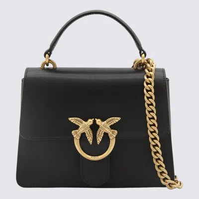 Pinko Black Leather Small Lady Love Tote Bag