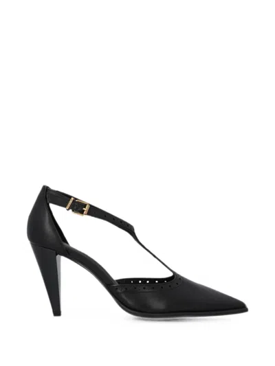Pinko Black Leather Vane Slingbacks With Vintage English Design