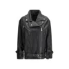 Pinko Biker Jacket With Belt In Black