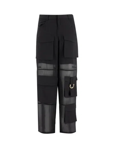 Pinko Black Limousine Cargo Trousers With Utility Style Pockets