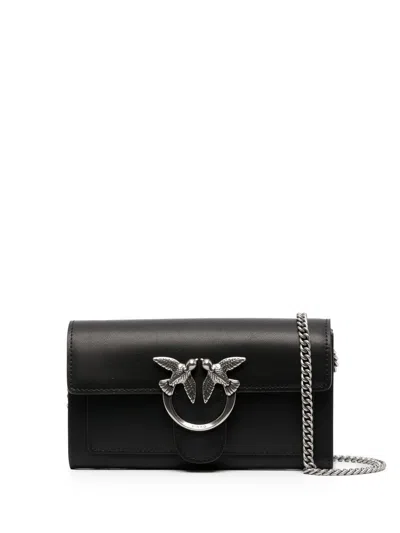 Pinko Black Logo Plaque Wallet