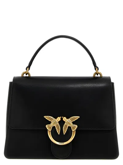 Pinko Black Love Birds Satchel Bag