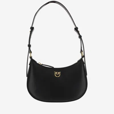 Pinko Black Love Half Moon Shoulder Bag