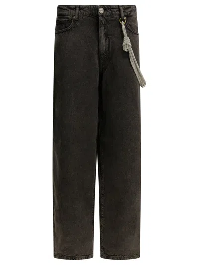 Pinko Black Lyocell Cotton Jeans In Brown