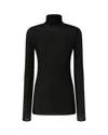 Pinko Slim-fit High-neck Sweater With Micro-sequins In Black