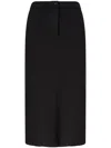 Pinko Fabric Stitch Midi Skirt With Back Slit In Black