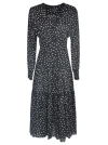 Pinko Polka-dot-print Belted Midi Dress In Black