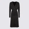 Pinko Full Rhinestone Jersey Midi Dress In Black